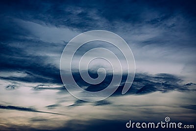 Sky background with curious shapes clouds Stock Photo