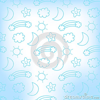 seamless sky pattern and background vector illustration Vector Illustration