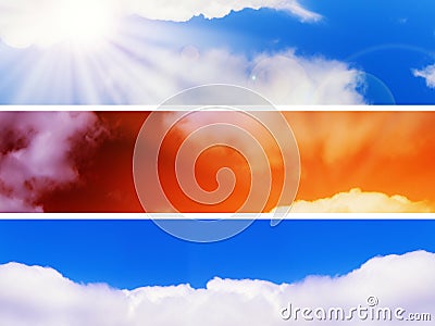 Sky banners Stock Photo