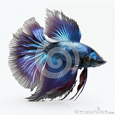 Sky Betta Fish. Popular fish. Isolated on White Background. Stock Photo