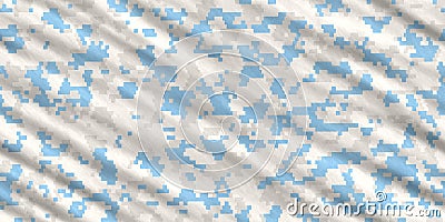 Sky Blue Army Camouflage Background. Stock Photo