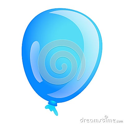 Sky blue ballon icon, cartoon style Vector Illustration