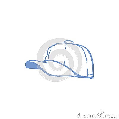 Sky blue baseball cap on white backdrop Vector Illustration