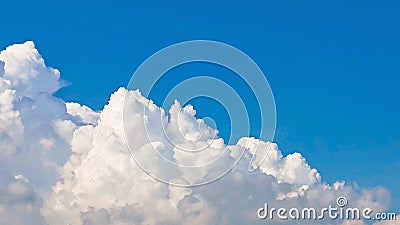 sky blue clouds background.Beautiful big clouds and bright blue sky landscape. Stock Photo