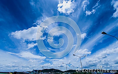 Sky blue indigo white cloud, Deep blue sky Stock Photo