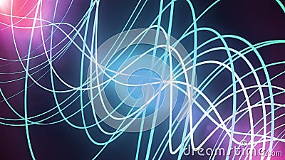 sky blue neon lines light pack isolated on black and Colorful glowing lines or borders collection isolated on dark blue Stock Photo