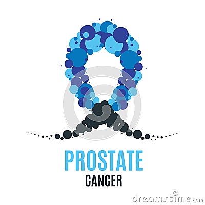 Movember Prostate cancer ribbon Vector Illustration