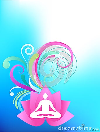 Sky-blue yoga background Vector Illustration