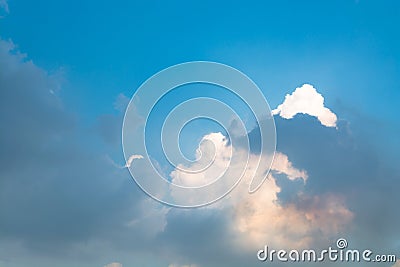 Sky with cloud, clouds white soft in the vast blue sky Stock Photo