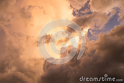 Sky cloud gold with blue wonderful Stock Photo