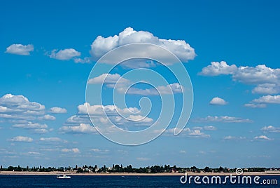 Sky with clouds ander the river Stock Photo