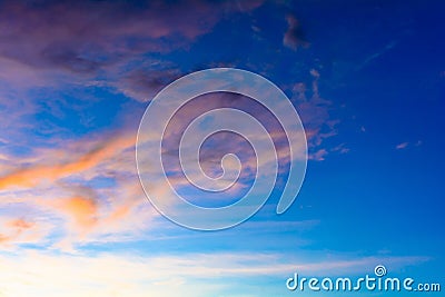 sky and clouds of heaven With sunset and colorful Stock Photo