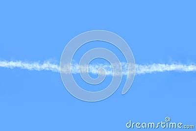 Sky with clouds line, Fluffy Cloud line on sky, Artificial rain on sky Stock Photo