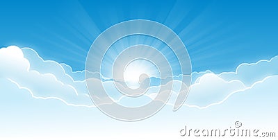 Sky with clouds Vector Illustration