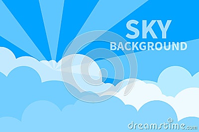 Sky with clouds and sunlight Vector Illustration