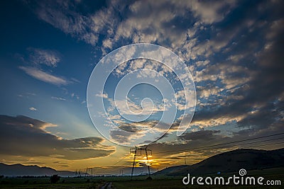 Clouds on the twillight near the mountains Stock Photo