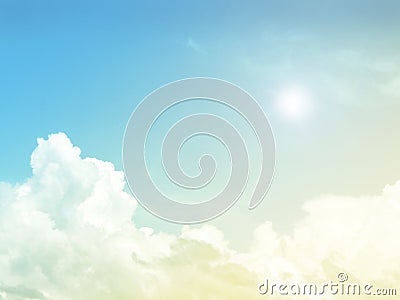 Sky and cloudy background with a pastel colored gradient. Stock Photo