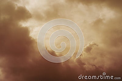 Sky covered with clouds in vintage style. Suitable for backgrounds. Stock Photo