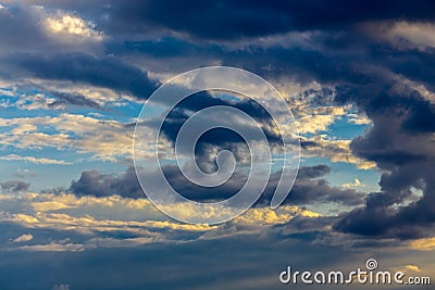 Sky with dark clouds Stock Photo