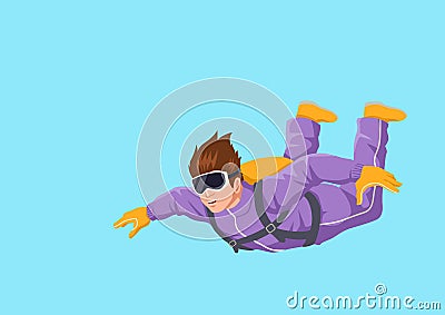 Sky diving Vector Illustration