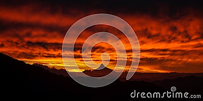 Sky on fire in Argentina Stock Photo