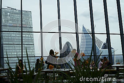 Sky Garden London filled with indoor tropical plants Editorial Stock Photo