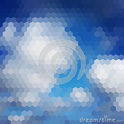 Sky hexagon background Vector Illustration
