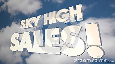 Sky High Sales Clouds Big Selling Products Deals Stock Photo