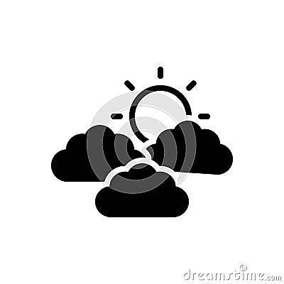 Black solid icon for Sky, heaven and firmament Vector Illustration