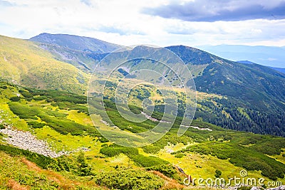 Sky and light sunny mountain landscape Stock Photo