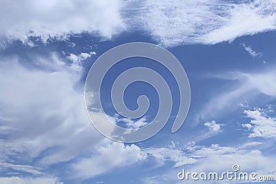 sky blue with wispy clouds Stock Photo