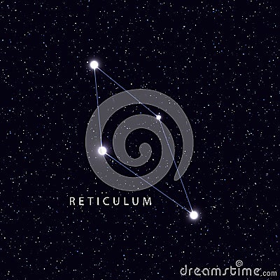 Sky Map with the name of the stars and constellations. Vector Illustration