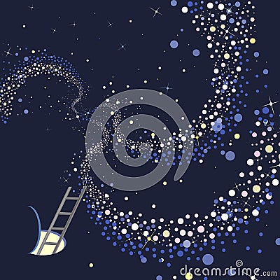 Sky and milky way Vector Illustration