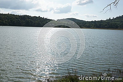 Sky mountains and Swamp Stock Photo