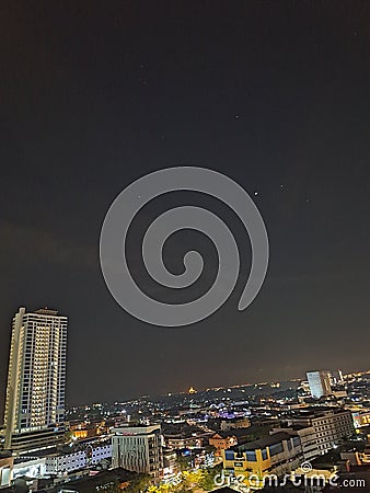 Sky night strars city love Stock Photo