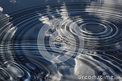 Sky reflected in water Stock Photo