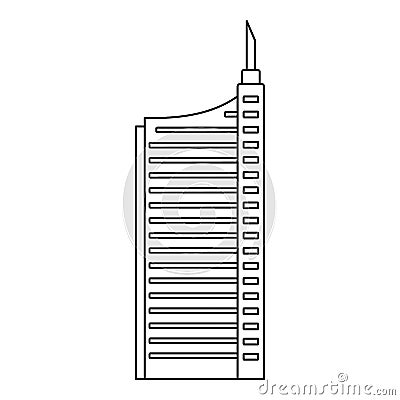 Sky scraper icon, outline style Cartoon Illustration