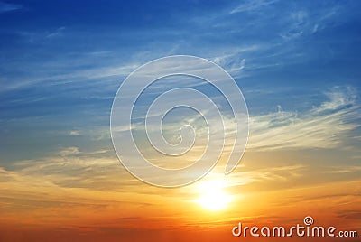 The sky. Sunrise Stock Photo