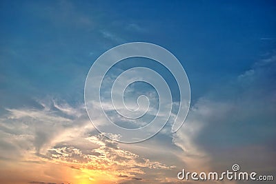 Cloud - sky sunrise or sunset backgrounds beauty in Nature. Stock Photo