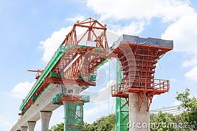 Sky train elevated railway Stock Photo