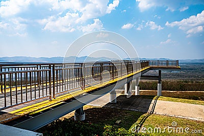 Sky Walk Bridge for View Point in Mae Moh Coal Mine Stock Photo