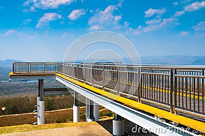 Sky Walk Bridge for View Point in Mae Moh Coal Mine Stock Photo