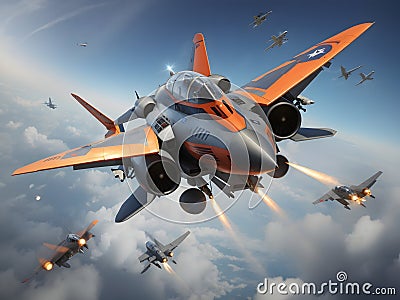 Sky Warriors: Captivating Fighter Plane Imagery Stock Photo