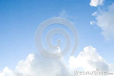 Blue sky and white cloud white background Stock Photo