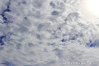 Sky with white clouds on sunshine day Stock Photo
