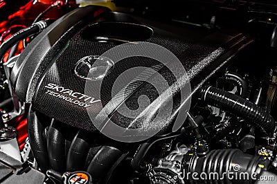 SkyActiv Engine of Mazda 2 Editorial Stock Photo