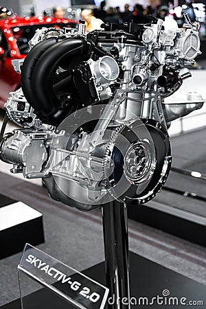 SKYACTIV-G 2. 0 Engine of Mazda Car. Editorial Stock Photo