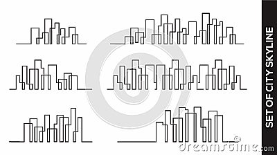 Collection of city Skyline vector design concept Vector Illustration
