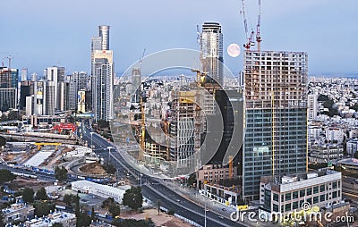 Tel Aviv and skycrapper Editorial Stock Photo