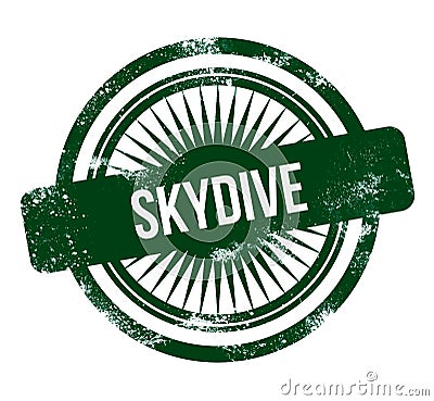 skydive - green grunge stamp Stock Photo